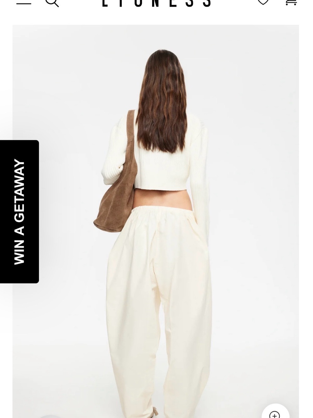 Lioness Wide Leg Drawstring Pants in Cream